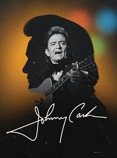 Banner image depicting Johnny Cash set within a silhouette of his profile.