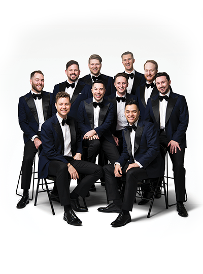 Image of Ten Tenors members dressed in tuxedos