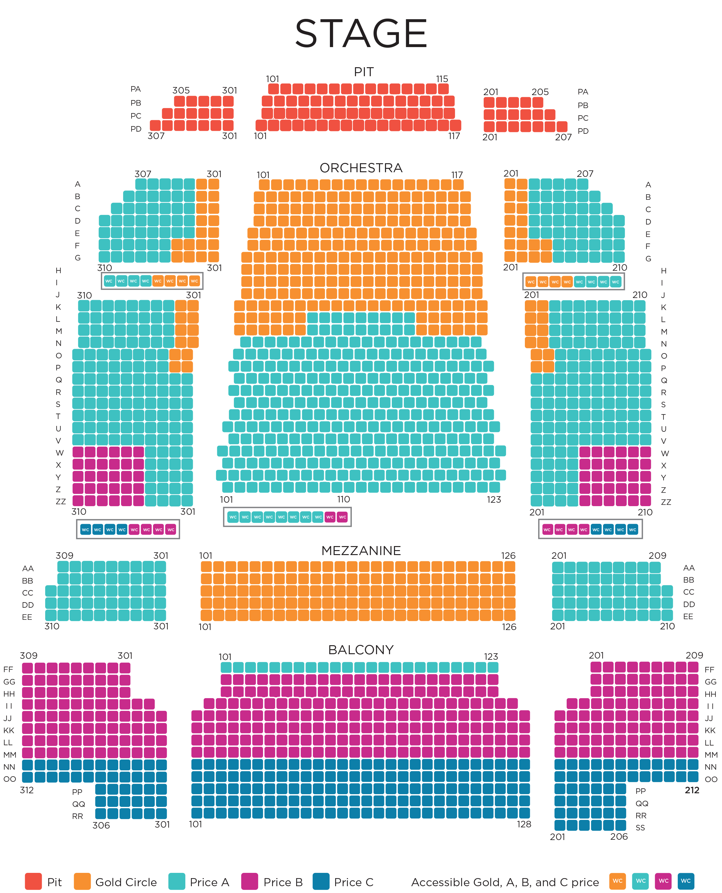 Seating Chart with Price Levels